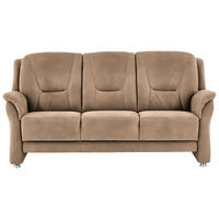 3-SITZER-SOFA in Mikrofaser Beige  - Beige/Alufarben, Konventionell, Textil/Metall (198/100/89cm) - Beldomo Comfort