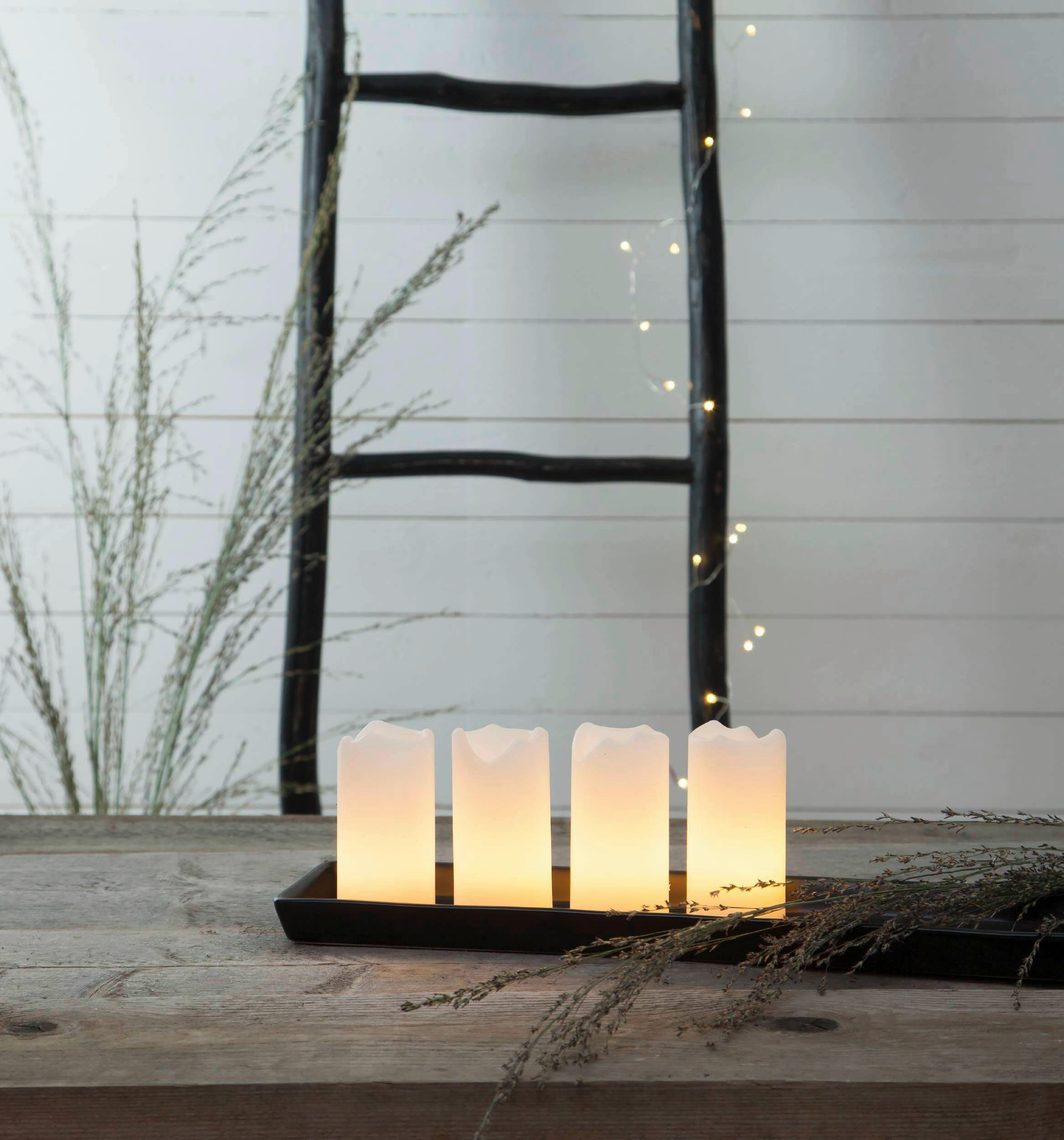 LED-KERZENSET  - Weiß, Basics, Naturmaterialien/Kunststoff (5/10cm) - Eglo