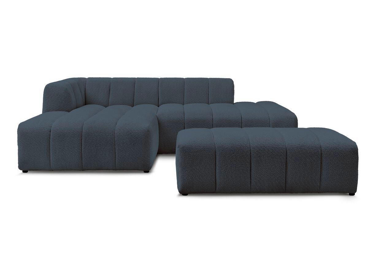 ECKSOFA  ANNECY Dunkelblau Bouclé  - Schwarz/Dunkelblau, MODERN, Kunststoff/Textil (170/262cm)