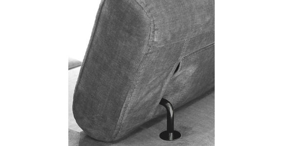 ECKSOFA Grau Flachgewebe Schlaffunktion, Armteilverstellung, Kopfteilverstellung, Sitztiefenverstellung  - Schwarz/Grau, MODERN, Textil/Metall (258/210cm) - Landscape