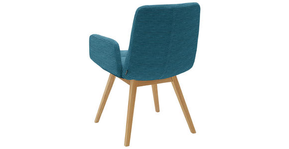 ARMLEHNSTUHL  in Cord  - Petrol/Naturfarben, Design, Holz/Textil (61/88/66cm) - Dieter Knoll