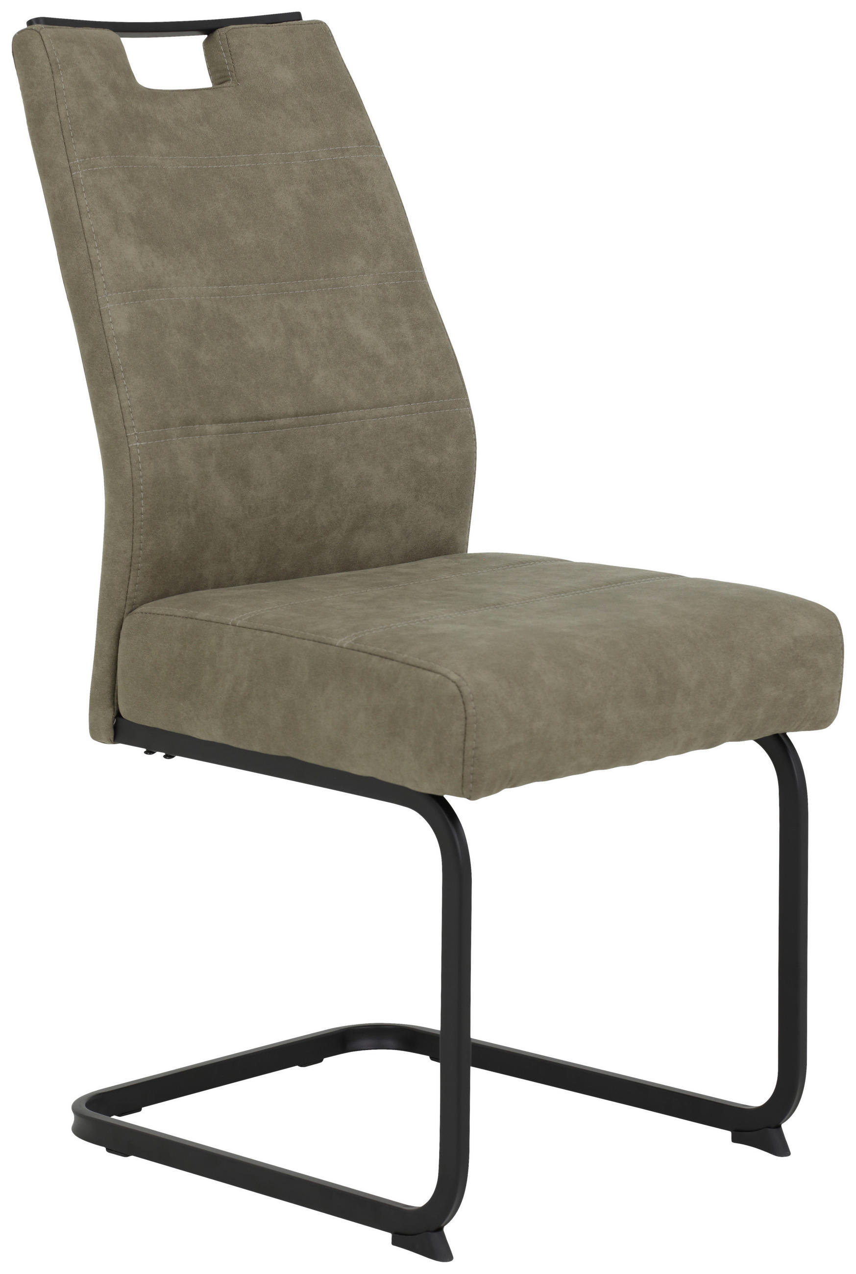 SCHWINGSTUHL  mit Griff Mikrofaser  - Schwarz/Braun, MODERN, Textil/Metall (49/100/61cm) - Boxxx