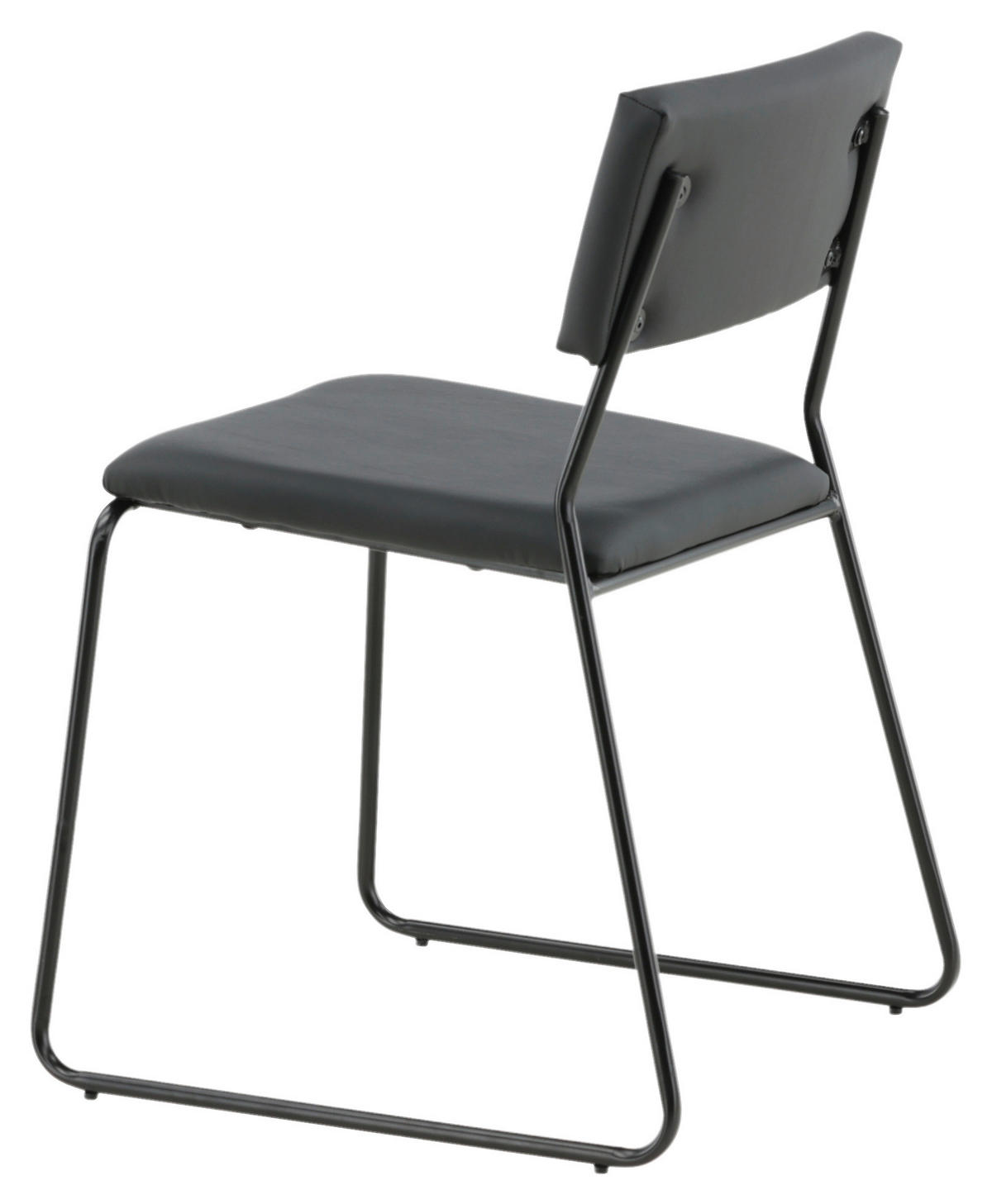 STOLSET 2 styck stål läderimitation (vegan)  - svart, Design, metall/textil (40/76/52cm) - Livetastic