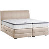BOXSPRINGBETT 180/200 cm  in Beige  - Wengefarben/Beige, Konventionell, Holz/Textil (180/200cm) - Novel