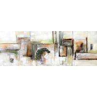 ÖLGEMÄLDE Abstraktes 150/55 cm  - Orange/Weiß, Design, Holzwerkstoff/Textil (150/55cm) - Monee