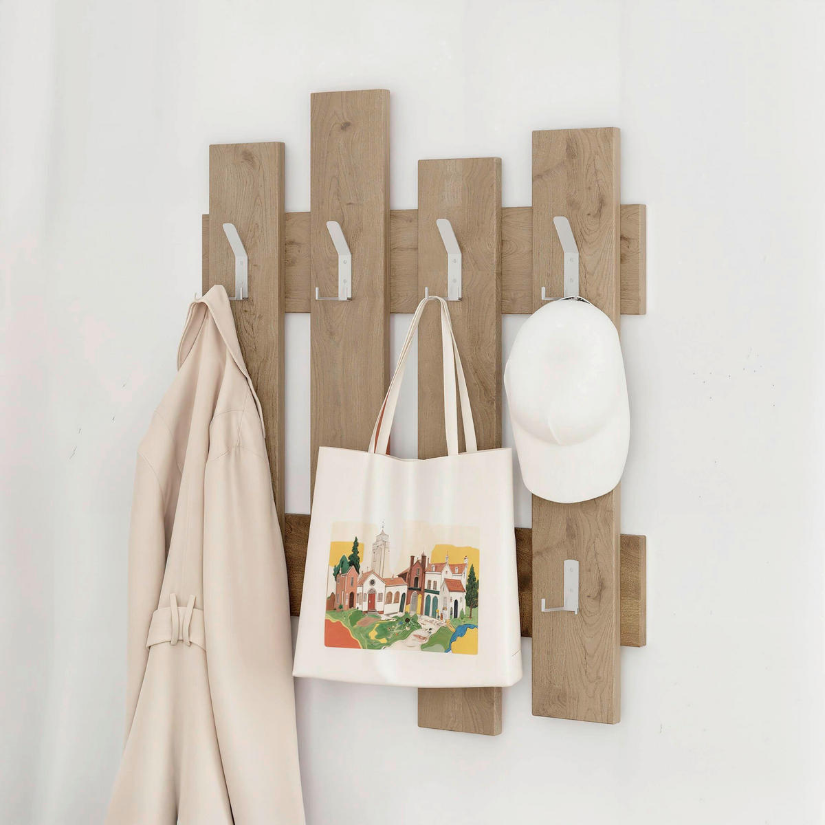 WANDGARDEROBE - Walnussfarben, Design, Holzwerkstoff (64/81/4cm) - Livetastic