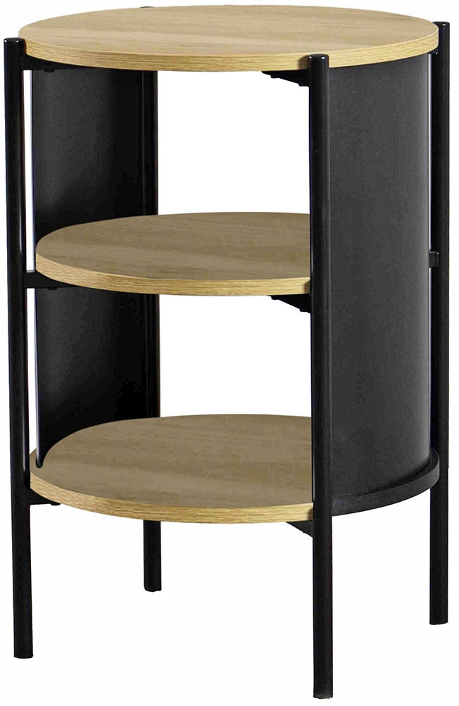BEISTELLTISCH in Metall, Holzwerkstoff 44/44/60 cm  - Eichefarben/Schwarz, Trend, Holzwerkstoff/Metall (44/44/60cm)