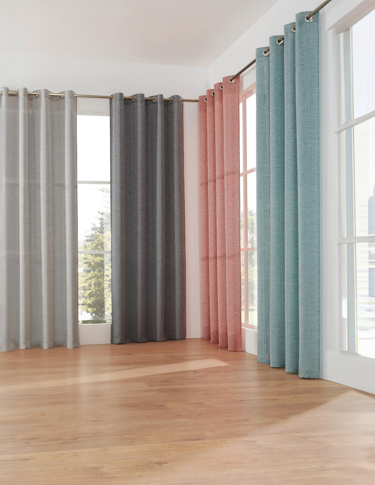 RINGLIS FÜGGÖNY részben áttetsző  - olajkék, Design, textil (140/245cm) - Esposa