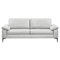 3-SITZER-SOFA  in Echtleder Weiß   - Schwarz/Weiß, Design, Leder/Metall (224/86/97cm) - Schöner Wohnen