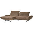 ECKSOFA  in Bouclé Hellbraun  170-195/280 cm  - Hellbraun/Schwarz, Design, Textil/Metall (170-195/280cm) - Dieter Knoll