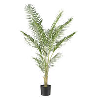 KUNSTPFLANZE Palme 150 cm  - Hellbraun/Schwarz, Design, Kunststoff (150cm)