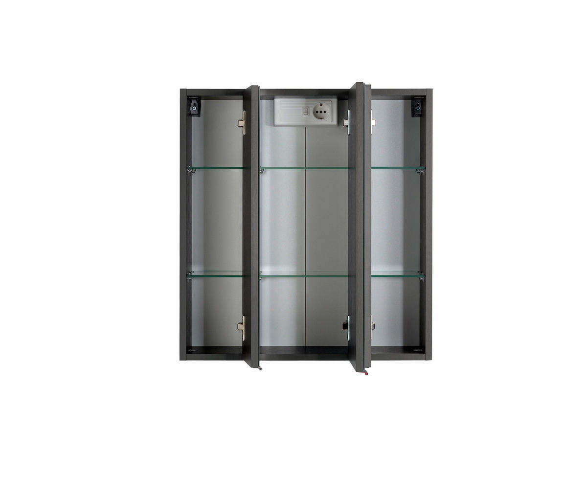 SPIEGELSCHRANK 60/64/20 cm  - Chromfarben/Graphitfarben, KONVENTIONELL, Glas/Holzwerkstoff (60/64/20cm) - Held