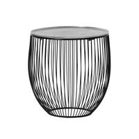 BEISTELLTISCH 43/43/42 cm Schwarz, Silberfarben rund  - Silberfarben/Schwarz, MODERN, Metall (43/43/42cm)