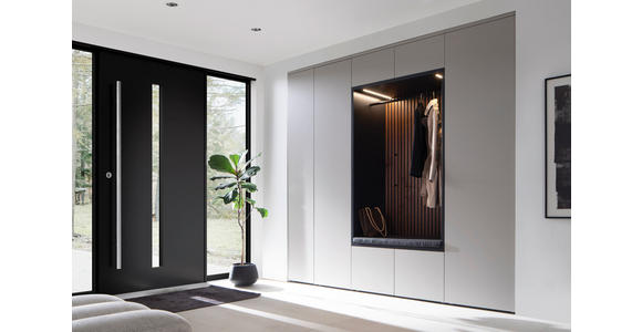 GARDEROBE 6-teilig in 250/233/59 cm - Anthrazit/Nussbaumfarben, Design, Holz/Holzwerkstoff (250/233/59cm) - Moderano