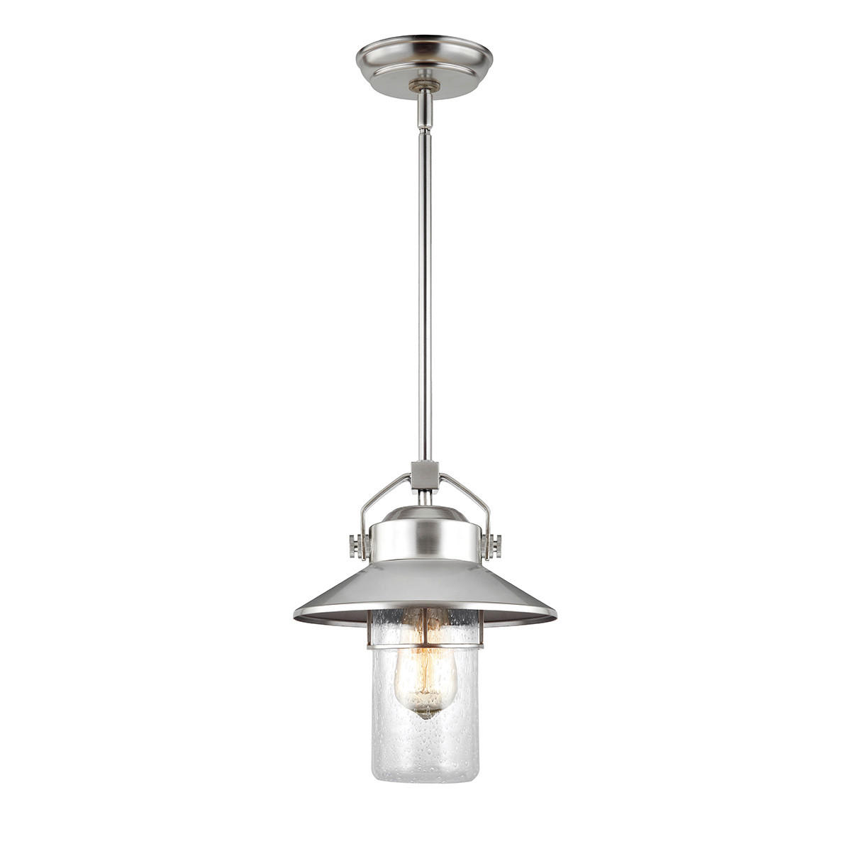 AUSSENHÄNGELEUCHTE - Edelstahlfarben/Grau, Konventionell, Glas/Kunststoff (22.9/50cm) - Elstead Lighting