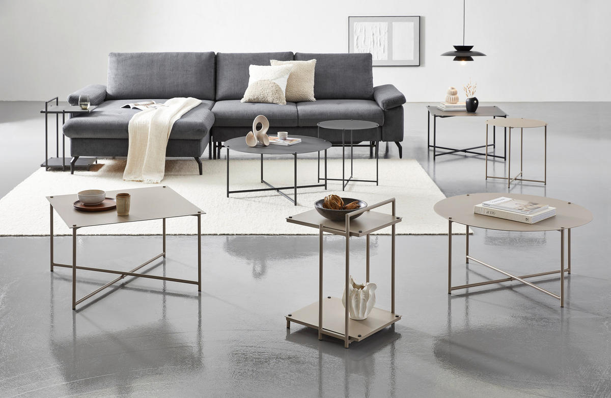 KONFERENČNÍ STOLEK, šedohnědá, kov, 70/70/42 cm - antracitová/šedohnědá, Design, kov (70/70/42cm) - Xora