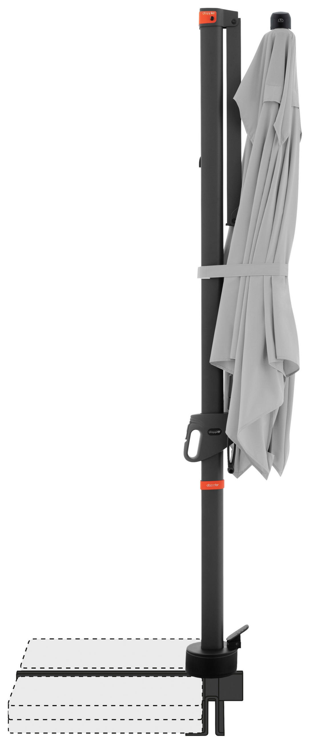 AMPELSCHIRM 210x210 cm  - Anthrazit/Hellgrau, Basics, Textil/Metall (210/210cm) - Doppler
