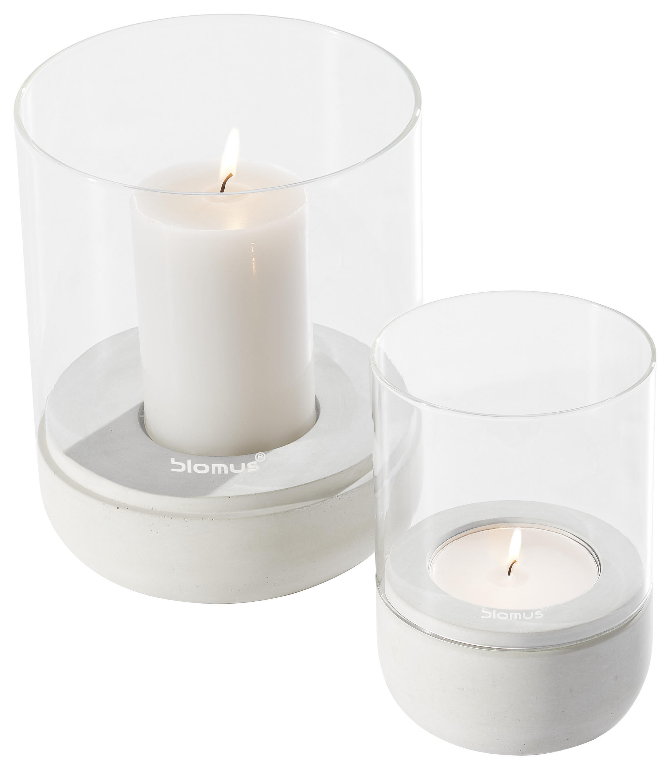WINDLICHT Grau 15/22,5 cm  - Grau, Basics, Glas/Stein (15/22,5cm) - Blomus