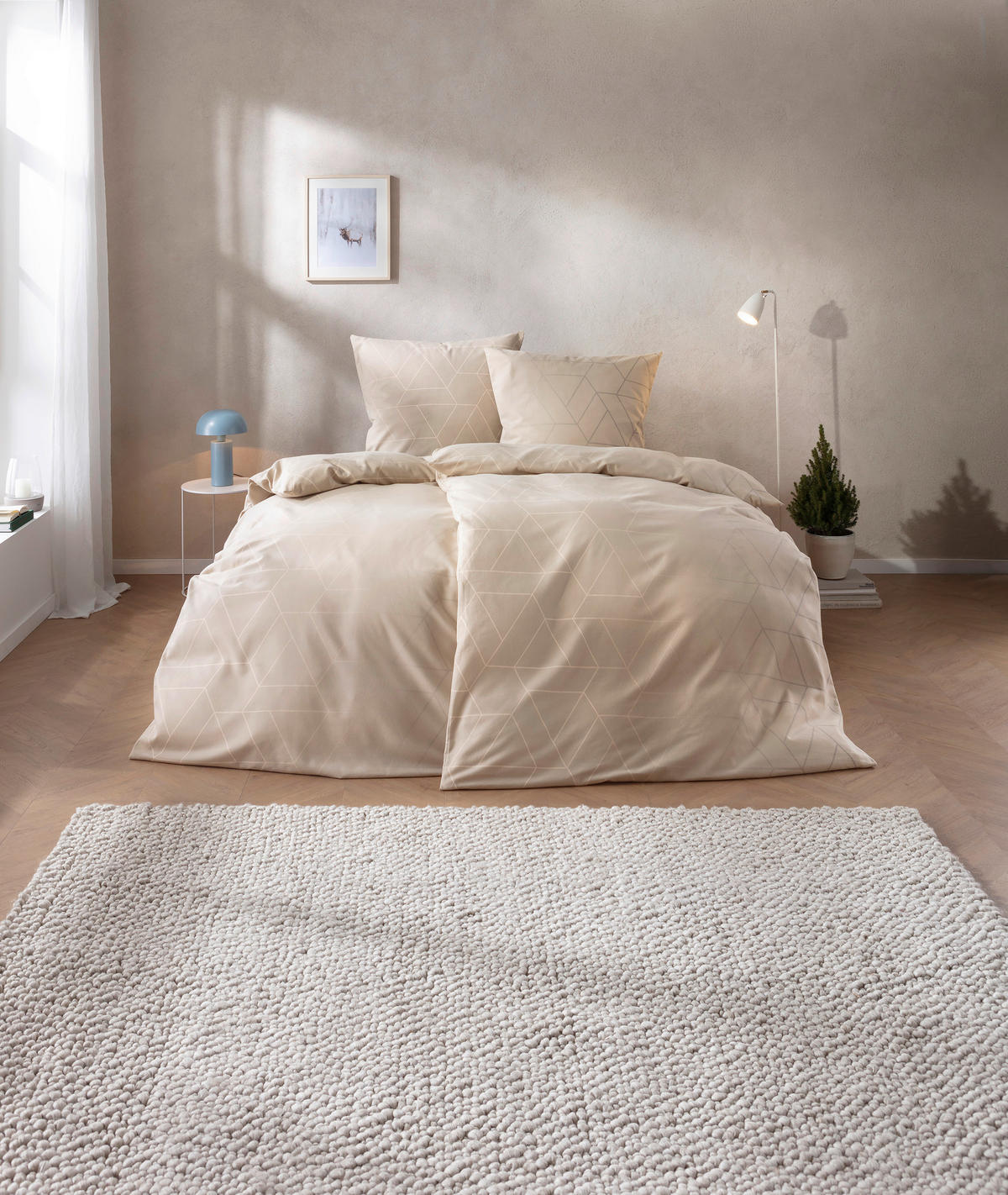 BETTWÄSCHE Atelier Flanell 155/220 cm  - Naturfarben, Design, Textil (155/220cm) - Estella