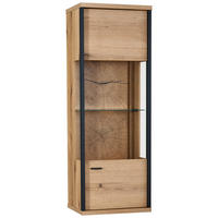 HÄNGEVITRINE Schwarz, Eichefarben  49,8/140,6/38 cm  - Eichefarben/Schwarz, Konventionell, Glas/Holzwerkstoff (49,8/140,6/38cm) - Xora