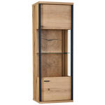 HÄNGEVITRINE in Schwarz, Eichefarben   - Eichefarben/Schwarz, KONVENTIONELL, Glas/Holzwerkstoff (49,8/140,6/38cm) - Xora