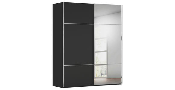 SCHWEBETÜRENSCHRANK 201/223/68 cm 2-türig Schwarz - Chromfarben/Schwarz, KONVENTIONELL, Glas/Holzwerkstoff (201/223/68cm) - Novel