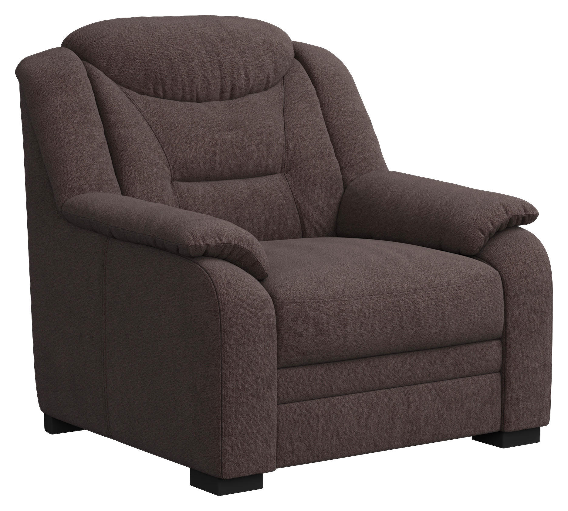 SESSEL in Chenille Braun  - Schwarz/Braun, Basics, Kunststoff/Textil (97/99/99cm) - MID.YOU