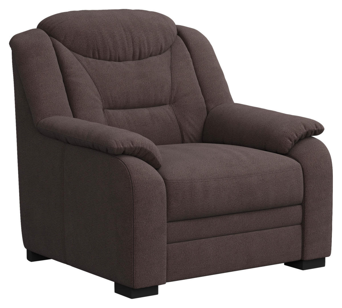 SESSEL in Chenille Braun  - Schwarz/Braun, Basics, Kunststoff/Textil (97/99/99cm) - MID.YOU