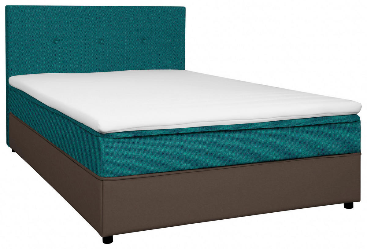 BOXBETT 120/200 cm  in Grau, Türkis  - Türkis/Schwarz, KONVENTIONELL, Holz/Textil (120/200cm) - Boxxx