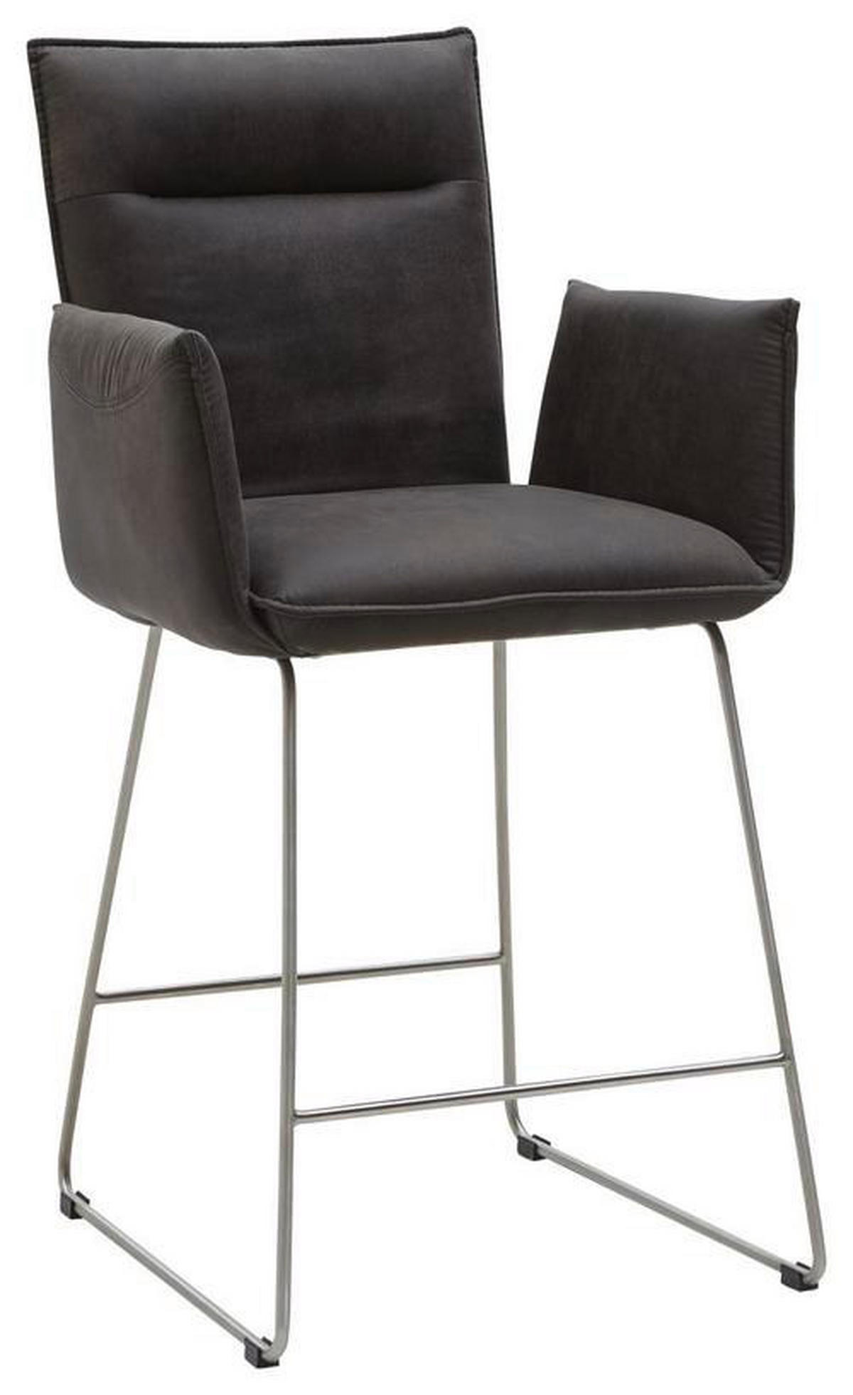 TRESENSESSEL in Anthrazit, Edelstahlfarben  - Edelstahlfarben/Anthrazit, Design, Textil/Metall (56/98/62cm) - Valnatura
