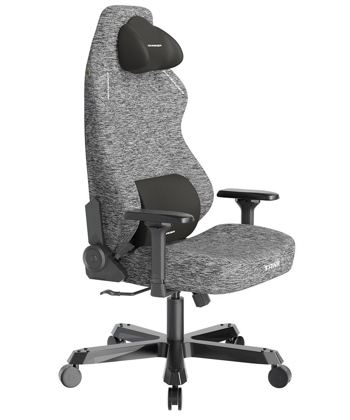 GAMINGSTUHL Grau Metall, Textil   - Schwarz/Grau, KONVENTIONELL, Textil/Metall (80/138,5-148/60cm) - Dxracer