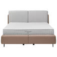 BOXSPRINGBETT 180/200 cm  in Hellbraun, Greige  - Hellbraun/Greige, Design, Textil/Metall (180/200cm) - Johann Jakob