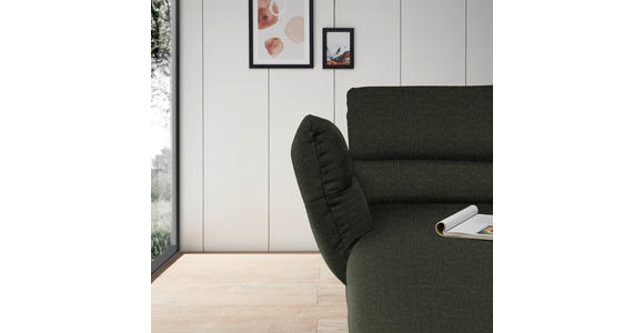 ECKSOFA Dunkelgrün Flachgewebe  - Dunkelgrün/Schwarz, Design, Textil/Metall (176-217/279-327cm) - Dieter Knoll