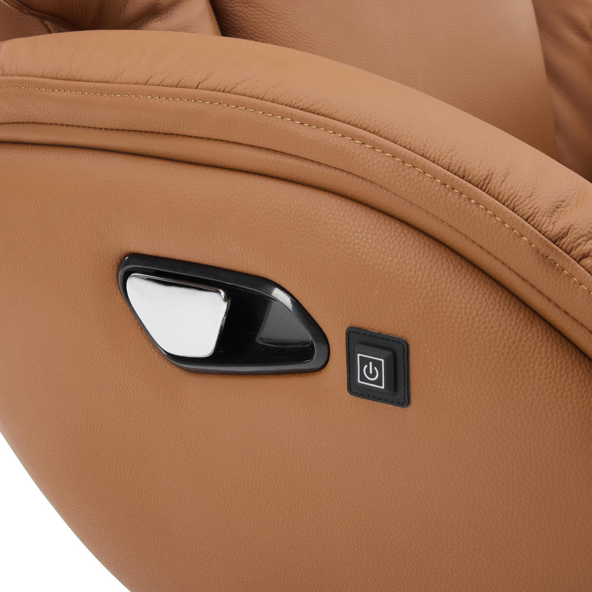 MASSAGESESSEL in Lederlook Braun  - Silberfarben/Braun, Design, Leder/Textil (76/111/87cm) - Livetastic