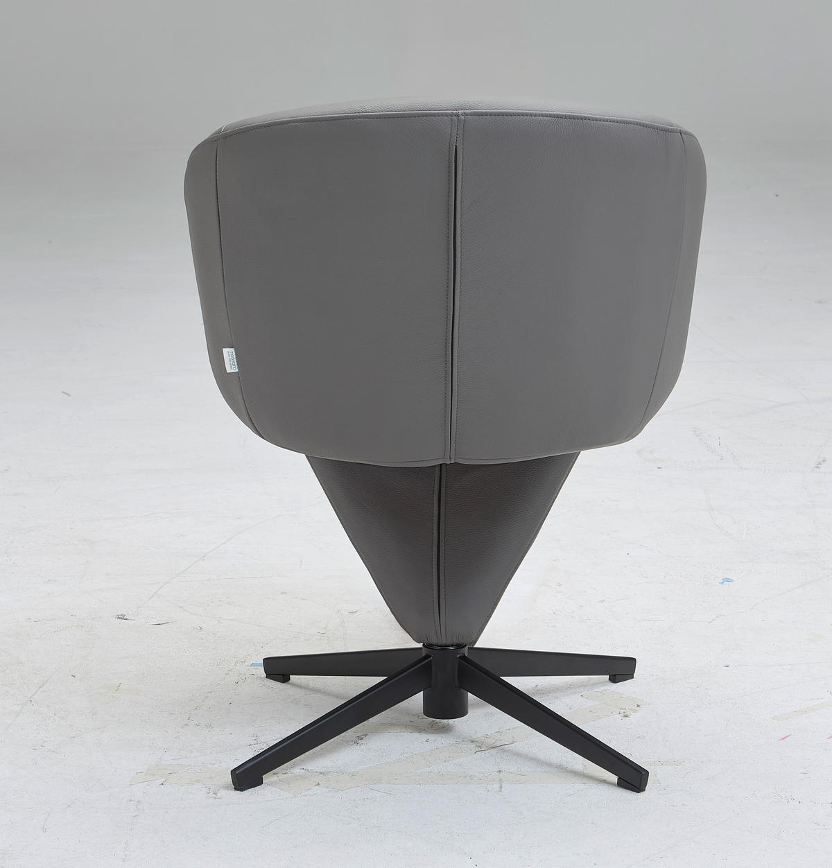 STOL MED ARMSTÖD järn äkta läder pigmenterad  - svart/antracit, Design, metall/läder (62/82/62cm) - Moderano