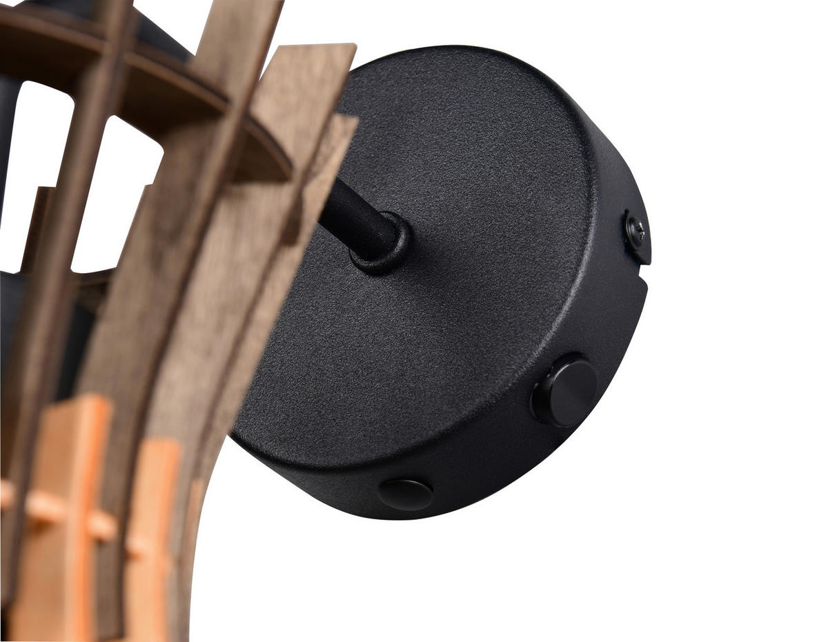 VÄGGLAMPA 20/24/35,5 cm   - svart/naturfärgad, Natur, metall/trä (20/24/35,5cm)