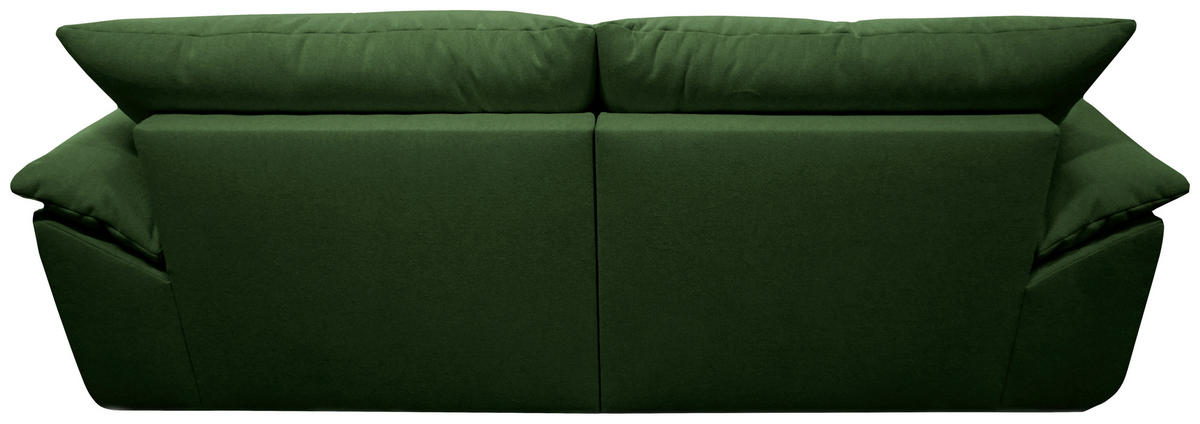 BIGSOFA Webstoff Dunkelgrün  - Dunkelgrün/Schwarz, KONVENTIONELL, Kunststoff/Textil (243/90,5/130cm) - Ambia Home