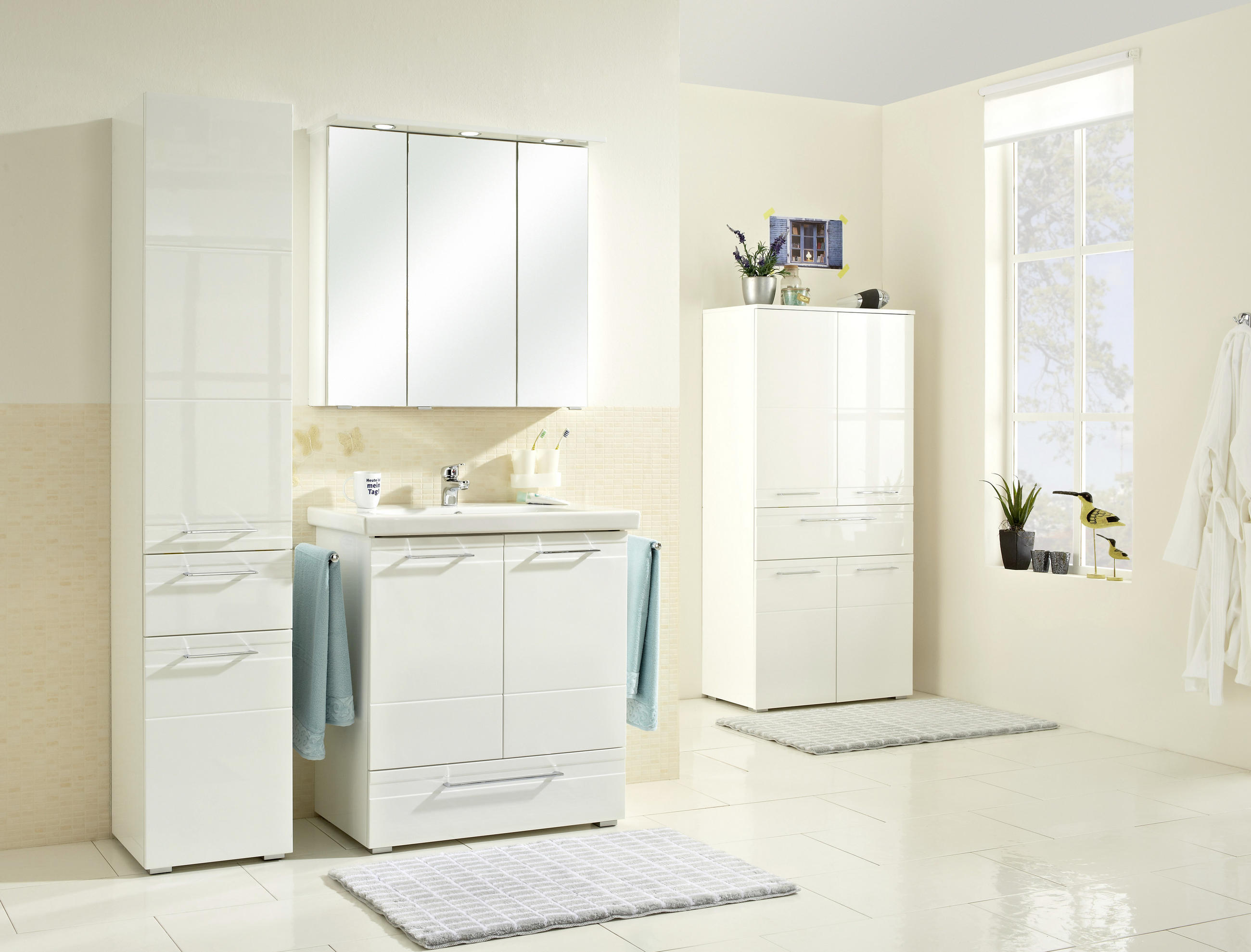 SPIEGELSCHRANK 80/78/20 cm  - Chromfarben/Weiß, KONVENTIONELL, Glas/Holzwerkstoff (80/78/20cm) - Xora
