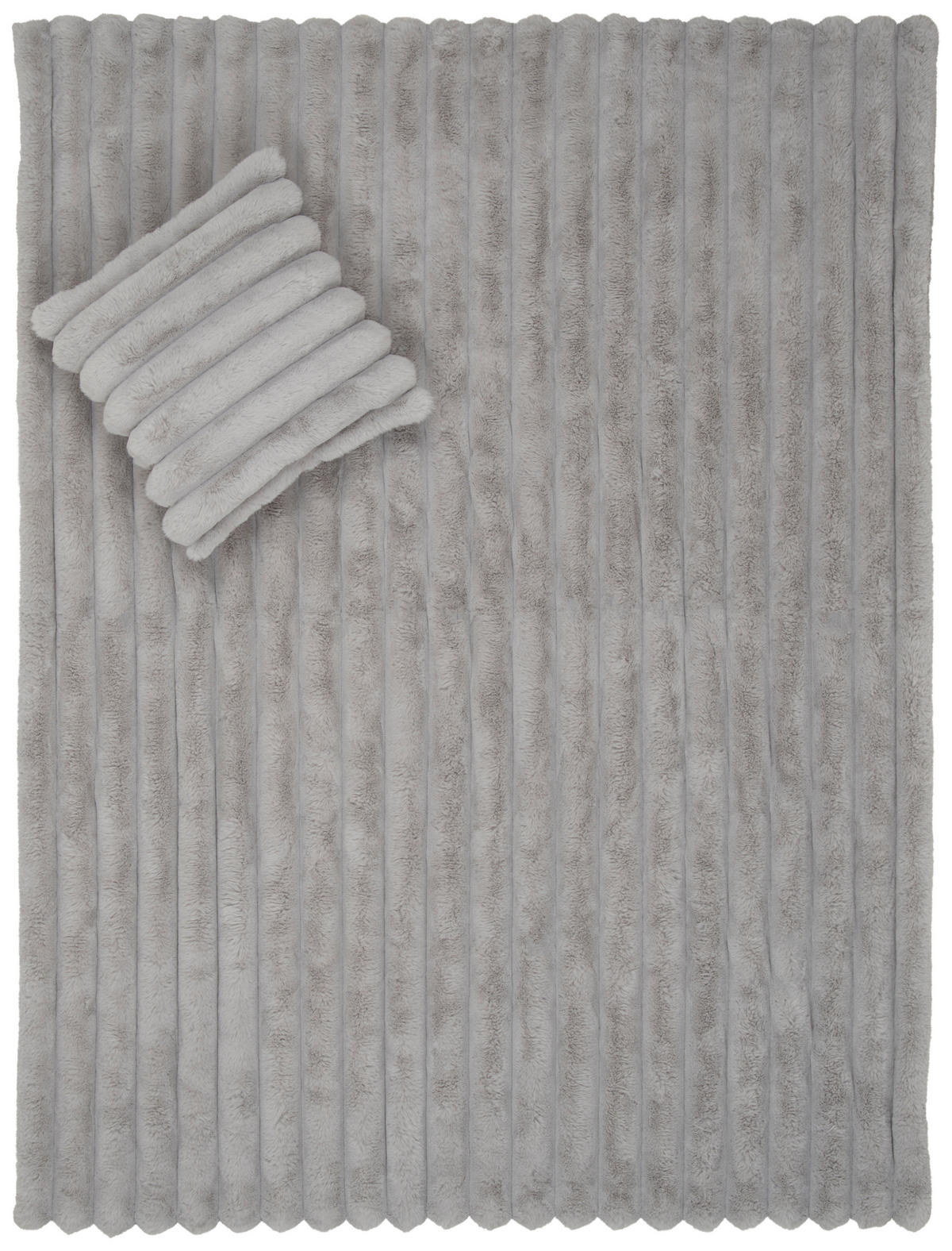 ĆEBE OD VEŠTAČKOG KRZNA 150/200 cm srebrna  - srebrna, tekstil (150/200cm) - Novel