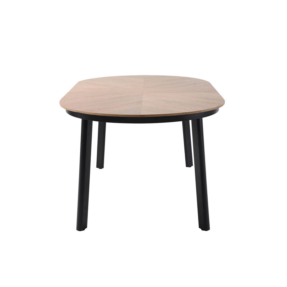 GARTENTISCH 200/100/74 cm Metall, Kunststoff, Holzwerkstoff oval  - Schwarz, Basics, Holzwerkstoff/Kunststoff (200/100/74cm)
