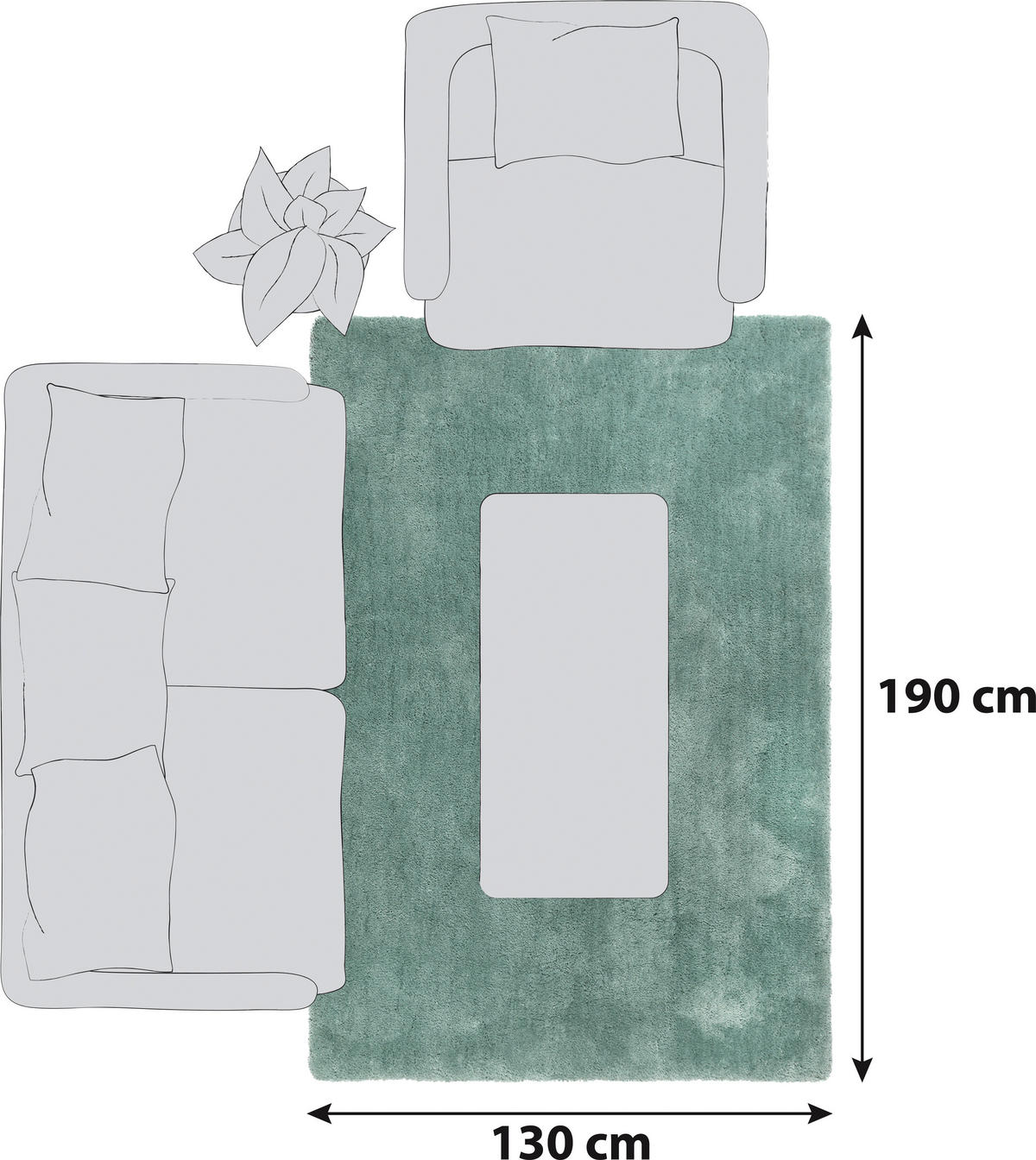 HOCHFLORTEPPICH 130/190 cm Relaxx Hellgrau, Hellblau  - Hellgrau/Hellblau, KONVENTIONELL, Textil (130/190cm) - Esprit
