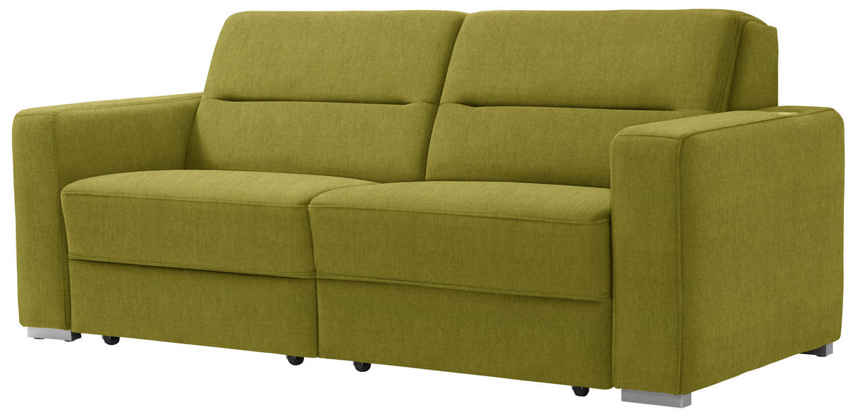 SCHLAFSOFA in Textil Grün  - Grün, Konventionell, Textil/Metall (202/86/92cm) - Sedda