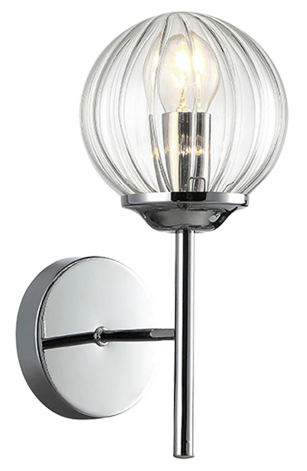 WANDLEUCHTE 17/12/27 cm   - Chromfarben, KONVENTIONELL, Metall (17/12/27cm)