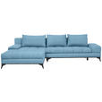 ECKSOFA in Webstoff Blau  - Blau/Schwarz, Design, Textil/Metall (212/315cm) - Carryhome