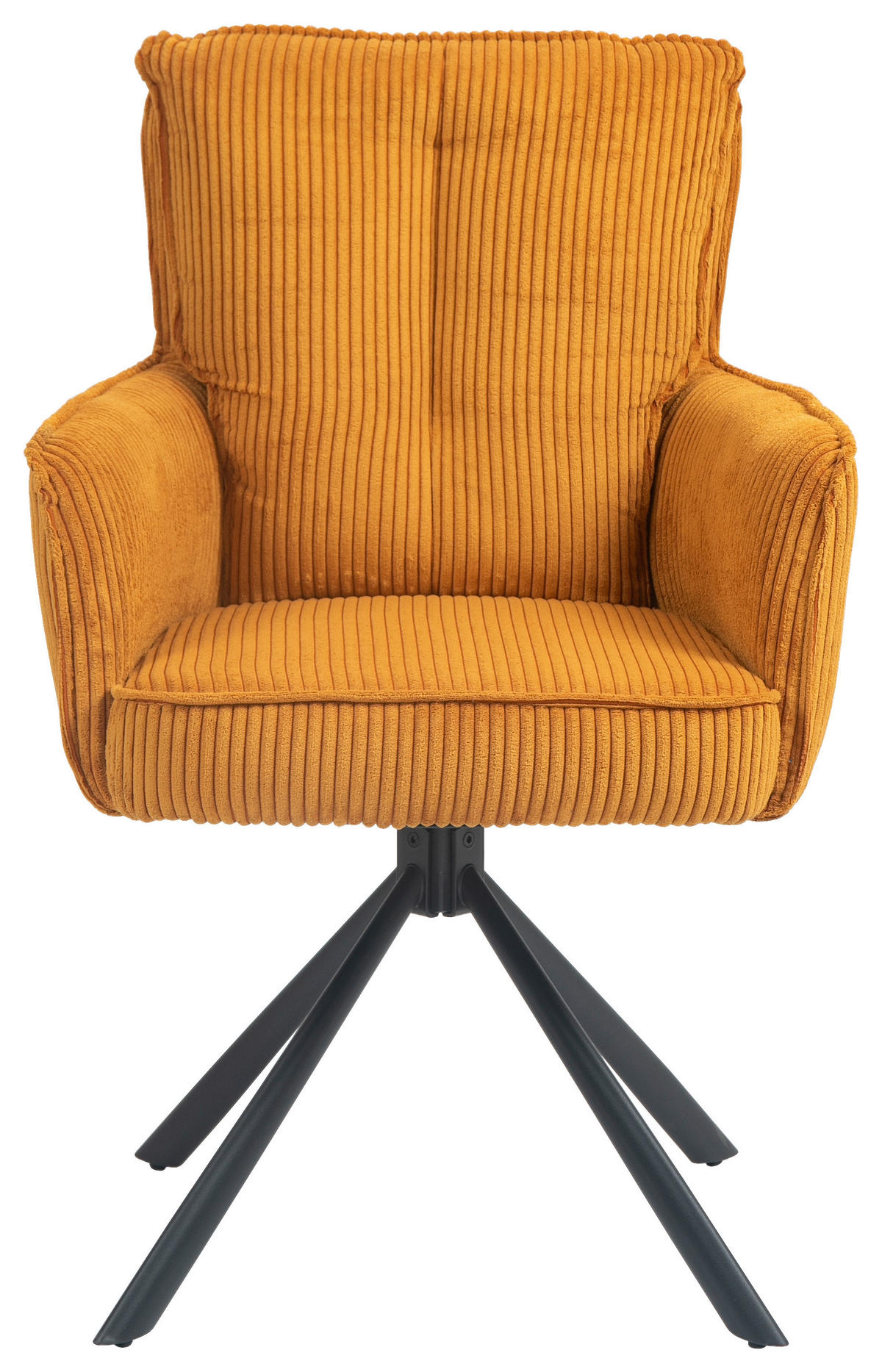 ARMLEHNSTUHL  in Eisen Cord  - Currygelb/Schwarz, Design, Textil/Metall (62/95/67cm) - Novel