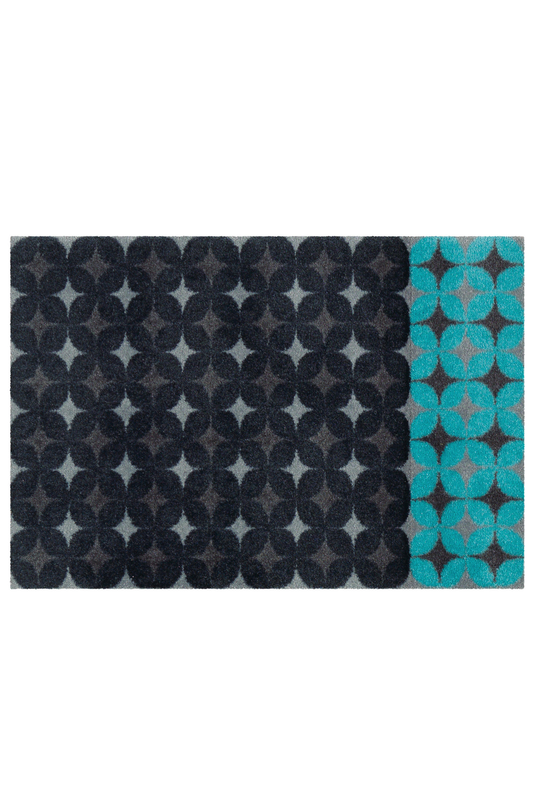Kayoom FUßMATTE Anthrazit, Blau 64x168 cm