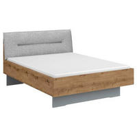 BETT 140/200 cm  in Grau, Eichefarben   - Eichefarben/Grau, Trend, Holzwerkstoff/Textil (140/200cm) - Stylife