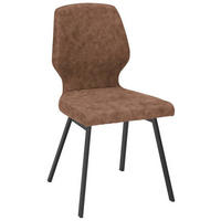 STUHL  in Eisen Mikrofaser Metall, Textil  - Cognac/Schwarz, MODERN, Textil/Metall (46/91/61cm) - Venda