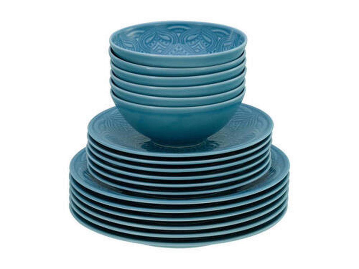 TAFELSERVICE Hellblau 18-teilig  - Hellblau, Trend, Keramik - Creatable