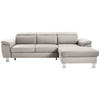 ECKSOFA in Webstoff Ecru  - Ecru/Silberfarben, Design, Textil/Metall (250/167cm) - Xora